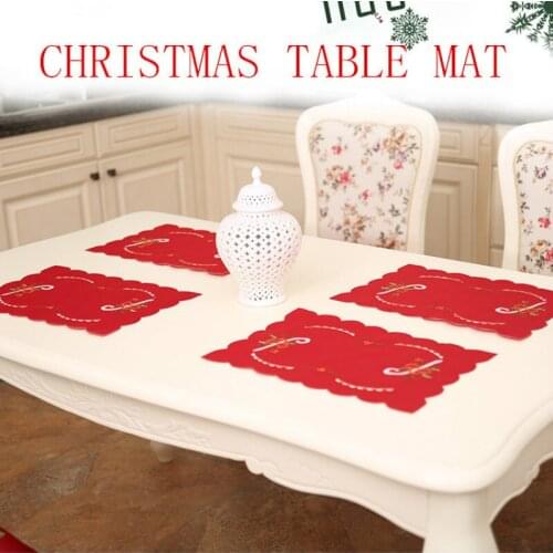 Santa Claus Table Place Mat Tables Durable Heat Insulation Kitchen Dining Pads Home Supplies Accessories Christmas Decorations