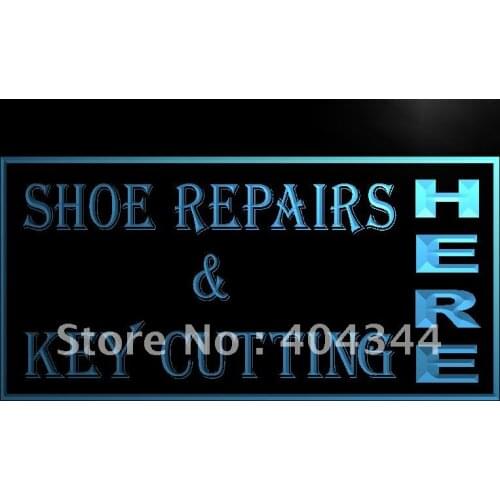 LB139- OPEN Shoes Repairs Key Cutting LED Neon Light Sign home decor crafts