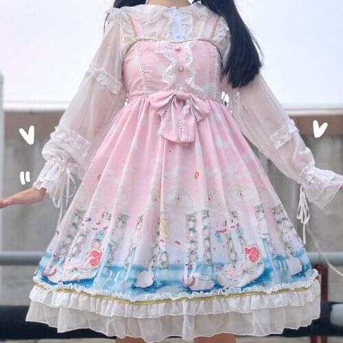Summer dress 2020 new cute lolita angel love river lolita JSK sleeveless dress Princess Tea Party Dresses