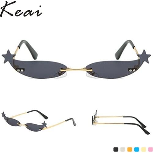 Fashion Cat eye Small Stars Mirror Sunglasses For Women Luxury Brand Designer Eyewear Shades Ladies Sun Glasses UV400