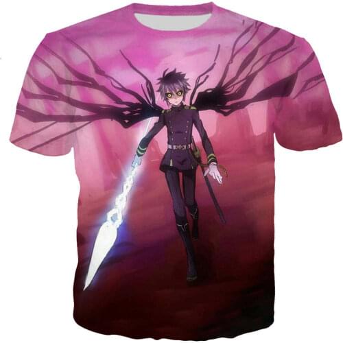 New Cool T Shirt Men/women Anime Owari No Seraph 3D Printed T-shirts Short Sleeve Harajuku Style Tshirt Streetwear Tops