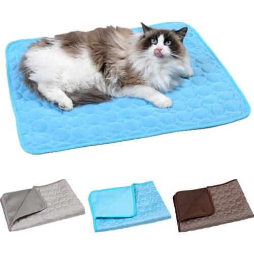 Dog Mat Cooling Summer Pad Mat For Dogs Cat Blanket Sofa Breathable Pet Dog Bed Summer Washable For Small Medium Large Dogs Car