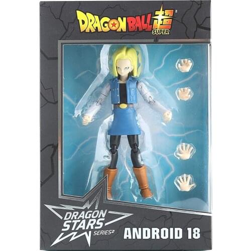 Original Bandai Dragon Ball Super - Dragon Stars Android 18 15cm Action PVC Anime Figura Model Toys Kids Collection