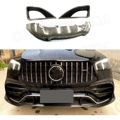 Fit For Benz W167 Dry Carbon Fiber Material Front Bumper Lip Splitters for Mercedes Benz GLE Class GLE53 AMG SUV 2020 UP