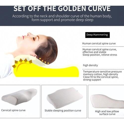 Memory Foam Creative Health Cervical Pillow Memory Foam Pillow Sleeping Home Textiles Comfortable Slow Rebound Pillow