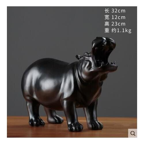 Nordic household rhinoceros hippopotamus resin animal furnishs model room sitting room TV ark wine cabinet office decoration