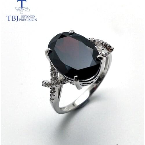 Tbj,natural gemstone oval 10*14mm garnet ring sterling silver 925 simple design jewelry for woman anniversary party &daily wear
