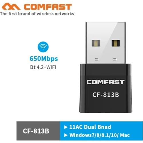 USB Wifi Adapter 650Mbps Bluetooth4.2 Wi fi Adapter 5Ghz Antenna USB Ethernet PC Wi-Fi Adapter Lan Wifi Dongle For Windows MacOS