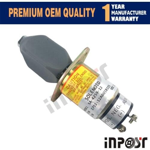 In Stock Fuel Shutoff Solenoid SA-4259-12 12V 1751-12A6U1B1S5 For Kubota 3A 2 terminals