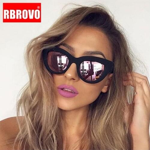 RBROVO 2021 Vintage Sunglasses Women/Men Cat Eye Luxury Sun Glasses Classic Shopping Beach Goggle Oculos De Sol UV400