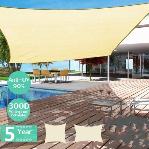 Waterproof Sun Shelter Sunshade Outdoor Sun Sail Canopy Garden Patio Pool Shade Sail Awning Camping Shade Cloth Large