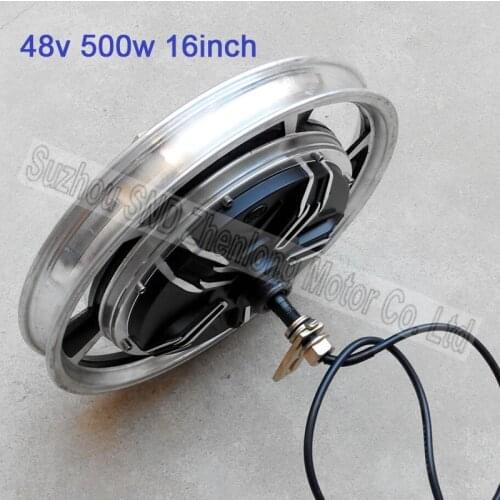 ZL MOTOR 16inch wheel motor 48V60V72V 500W brushless gearless motor / speed and torque can make to order G-M003