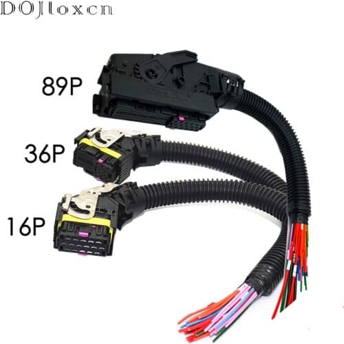 1/5 Set 16 36 89 Pin EDC7 Common Rail Connector PC Board ECU Socket Automotive Injector Module Plug With Wire Harness For Boschs