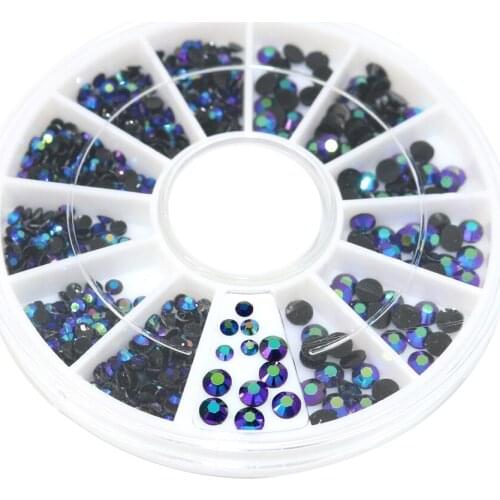 1 Box Multi Size Rhinestone Nail Decoration Wheel Nail Art Studs Resin Nail Shinny Jelly Manicure Tip Accessories NEW