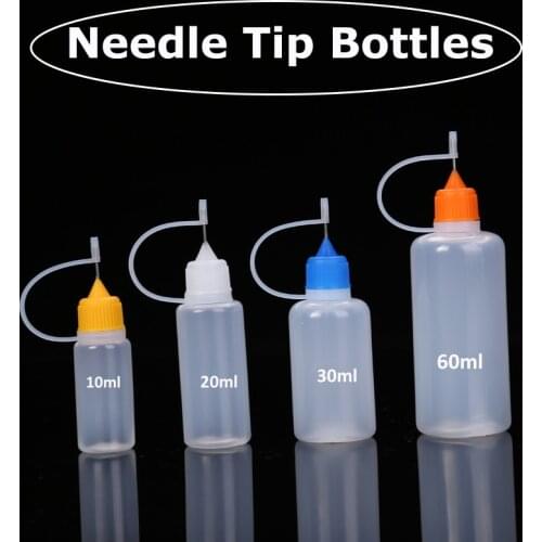 10/20/30/60ML Needle Tip Bottles Empty Applicator Bottles Liquid Glue Dropper DIY Paints Paper Art Multifunction Mixed Colors