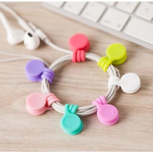3pcs Magnetic Headphone Earphone Cord Winder Wrap 3X Cute Multifunction Magnet Earphone Cord Winder Cable Holder Organizer Clips