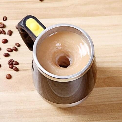 Auto Sterring Coffee Mug Stainless Steel Magnetic Mug Milk Mixing Mugs Electric Lazy Smart Shaker Coffee Cup 2pcs Gift 1 Spoon