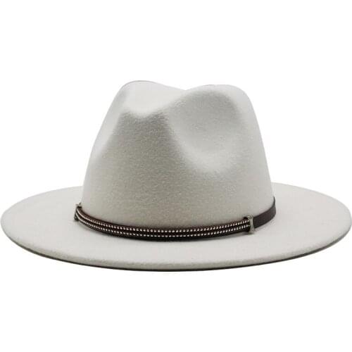 Fedora Hat Hawkins Felt Cap Wide Brim Ladies Trilby Chapeu Feminino Hat Women Men Jazz Church Godfather Sombrero Caps 56-60cm