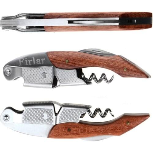 Firlar Multi-functional Wood Handle Waiters Corkscrew Premium All-in-one Red Wine Beer Bottle Openers P0.21
