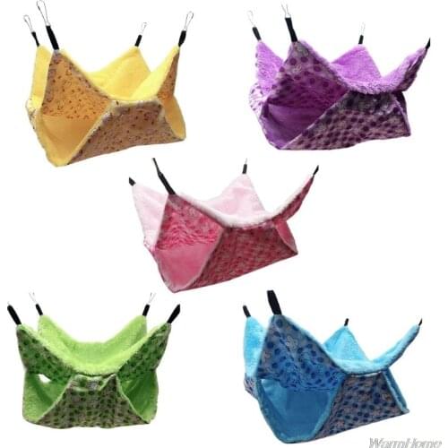 Pet Hammock Double Layer Soft Winter Warm Chinchilla Squirrel Hanging Nest Hamster Sleeping Bed Small F17 21 Dropshipping