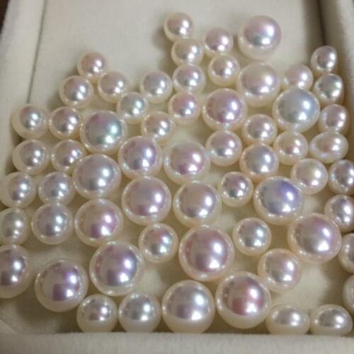 ICNWAY 10beads Natural 6-10mm White Pink Lavender Freshwater Pearl Half Round for Silver 925 Jewelry Making DIY Earring