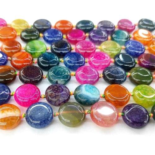 Natural Stone Agates Veins Round Piece Mixcolor Loose Beads Beaded for Women Jewelry Making DIY Bracelet Necklace Accessories