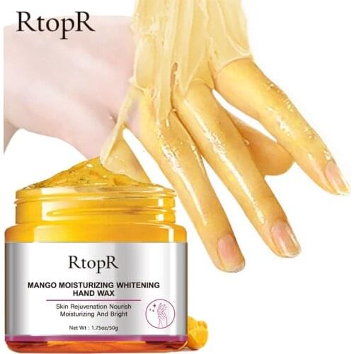 RtopR Mango For Hands Mask Hand Wax Whitening Moisturizing Repair Exfoliating Calluses Filming Anti-Aging Hand Skin Cream 50g