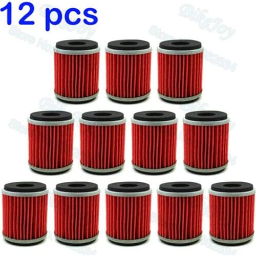 12pcs/pack Oil Filter For YZ250 XT250 YFZ450 YZ250F YZ450F YBR250 WR250F WR450F WR250X WR250R YFZ450X YFZ450R YFM250R RAPTOR