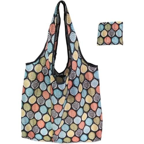 Reusable Shopping Bags Women Foldable Tote Bag Portable Cloth Eco Grocery Bag Folding Large Capacity Fruit Vegetable Handbags