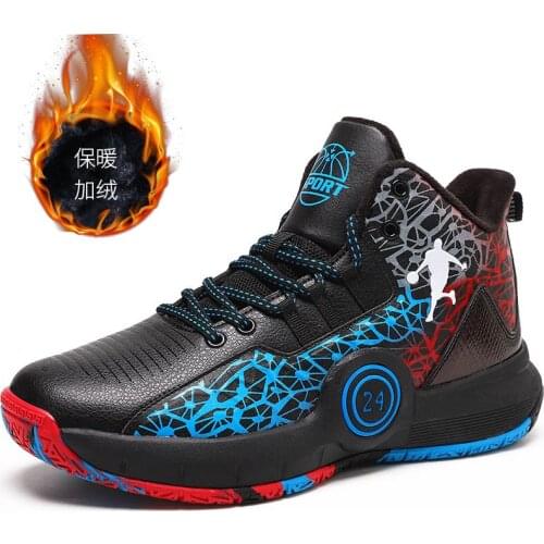 Men Basketball Shoes High Top Black Street Basketball Culture Sports Outdoor Shoes Keep Warm Winter 2021 New Sneakers for Man