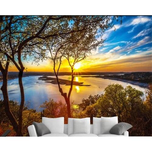 Beibehang Wallpaper wall 3 d sunny sunset beautiful 3d photo wallpaper papier peint mural 3d wallpaper 3d on the wall Vinyl wall