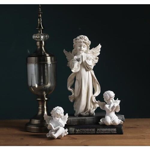 Desktop Decor Newest Arrival Home Angel Shaped Ornament Resin Figurine Decorative Artware for Sitting Room Office