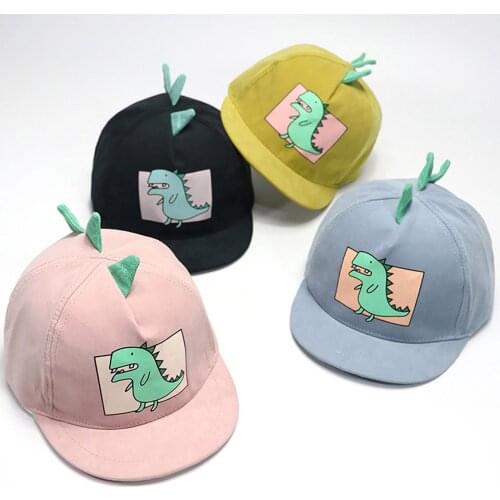 New Summer Baby Baseball Cap Cute 3D Cartoon Dinosaur Hat Childrens Soft Brim Casual Hip-hop Cap Cute Sun Hat For Kids