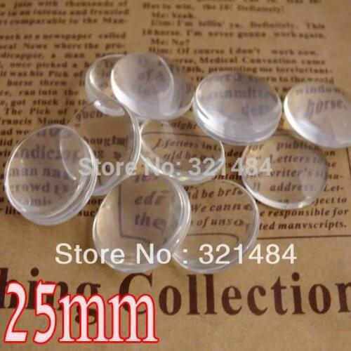 WHOLESALE 25mm 500piece Flatback Glass Dome Cabochons For Ring, Earring, Braclet, Pendant Blank Jewelry DIY