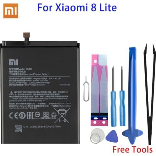 Xiao Mi Original Phone Battery BM3J 3350mAh For Xiaomi Mi 8 Lite Mi8 Lite High Quality Replacement Battery Free Tools
