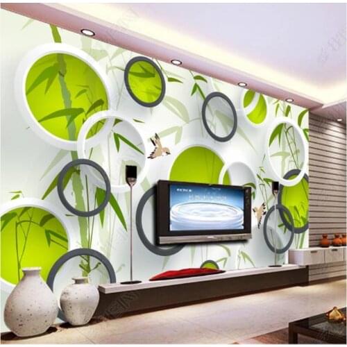 Custom photo wallpaper for walls 3 d mural Idyllic bamboo forest bird 3D TV background wall papers for living room decoration