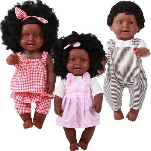 50cm Girl Baby African Black Girl Lifelike vinyl babies Dolls bath Toys For Children Girls Boys Babies Play house reborn Doll