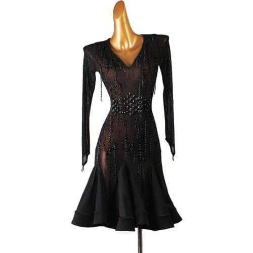 Standard Latin Dance Skirt Senior Professiona Rumba Dancing Dress High Quality Customization Samba Latin Competition Dance Skirt