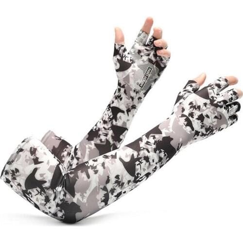 Outdoor Sunscreen Gloves Long Gloves Ice Silk Sunscreen Gloves UV Sun Protection Sun Block Gloves Outdoor Sports Finger Lengthen