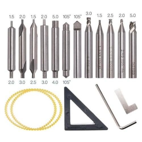 Universal HSS Belt Wrench Tracer Dimple Drill Bit probe Repair Kit For Vertical Key Machine Milling cutter Full set accessories