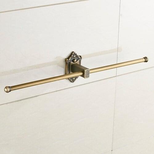 Vidric Towel Bars Single Rail Antique Brass Wall Shelf Towel Holder Towel Hangers Bath Shelves Bathroom Accessories Towe