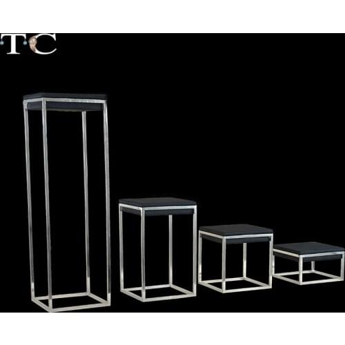 Silver Color Stainless Steel Black Leather PU Jewelry Earring display showcase Jewellery Display Rack stand holder Window Showed