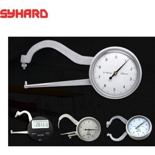 Outside Caliper Gauge With Watch 0-10mm Double Bent Rod And Lengthen Rod Caliper Gauge