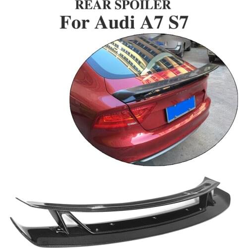 Carbon Fiber Rear Trunk Boot Spoiler Lip Wing For Audi A7 S7 RS7 2007-12 double-deck Custom Spoiler Car Tuning Parts