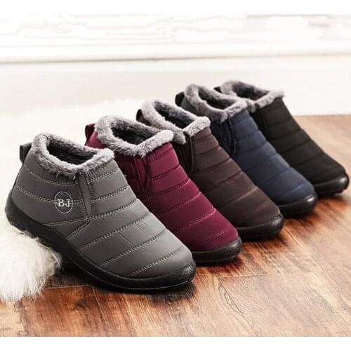 Womens shoes ultralight winter flat casual plush shoes mens snow boots waterproof cold-proof warm shoes unisex ankle boots