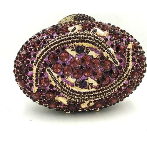 Ladies Bridal wedding party purses elegant purses women evening party bag luxury diamonds double crocodile crystal clutches