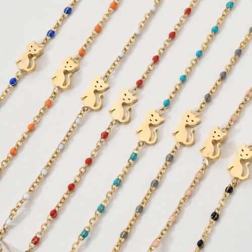 ZMZY Boho New Stainless Steel Bracelet For Women Gold Color Cat Exquisite Pulseira Feminina Lovers Engagement Jewelry