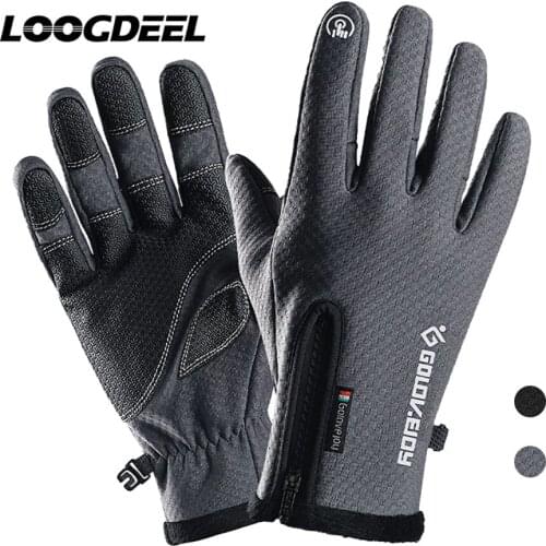 LOOGDEEL Winter Fishing Gloves Non-slip Finger Warmth Waterproof Performmance Wrist Tightness Windproof Unisex Fishing Gloves