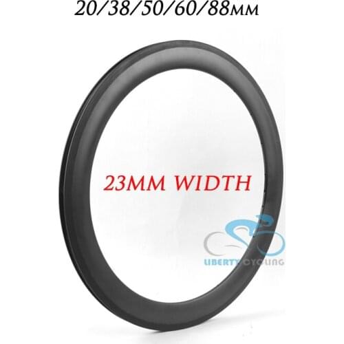 1 piece 20mm 24mm 38mm 50mm 60mm 88mm 700c Carbon Road Tubular Bicycle Wheel Rims Bike Rim, 23mm Width