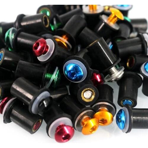 10pcs 5mm/0.20in Motorcycle Windscreen Windshield Bolt Screw Kit Nut Fastener Fast and convenient to install and dismount